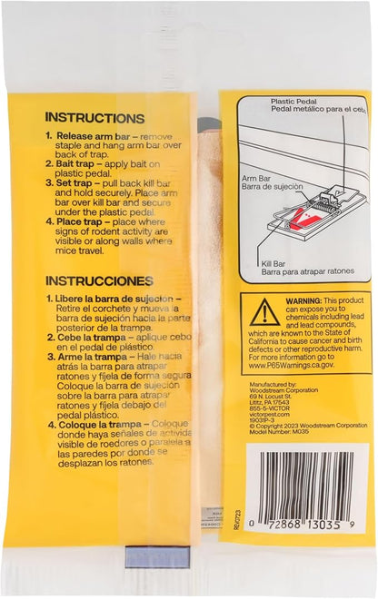 Victor Mouse Traps, 12-Pack Plastic Pedal Snap Traps, FSC Certified Wood | Indoor Rodent Control Reusable Mousetraps for Mice Pest Control Effective Instant Kill