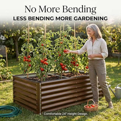 SnugNiture Galvanized Raised Garden Bed 6x3x2FT Outdoor Large Metal Planter Box Steel Kit for Planting Vegetables, Flowers