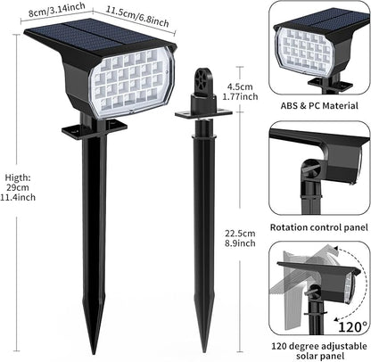 WENATY Solar Spot Lights Outdoor Color Changing, [7 Mode/2 Pack] Christmas Landscape Spotlights, Solar Lights Outdoor Waterproof, Solar Led Powered Flood Light for Outside Pathway Yard Garden Walkway