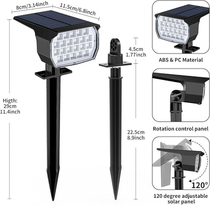 WENATY Solar Spot Lights Outdoor Color Changing, [7 Mode/6 Pack] Christmas Landscape Spotlights, Solar Lights Outdoor Waterproof, Solar Led Powered Flood Light for Outside Pathway Yard Garden Walkway