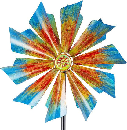 Stargarden 12.8" Outdoor Wind Spinner, Colorful Kinetic Metal Wind Spinners | Metal Yard Art for Garden Yard Patio
