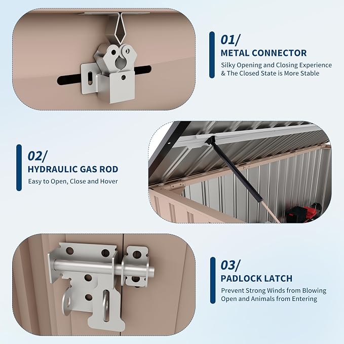 3x6 ft Outdoor Metal Storage Shed for 2 Trash Cans, Weather-Resistant Trash Can Shed with Chain-Lifting Lid for Garden, Backyard & Patio