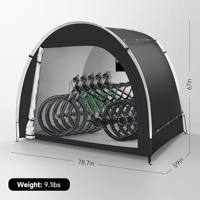 Bike Storage Tent Sheds - Outdoor Storage Waterproof, Upgraded 6.56x4.92x5.58ft Bicycle Shed Tent, Portable Bike Covers Shelter with Carry Bag for Motorcycle, Garden Tool - Medium