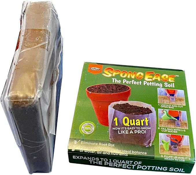 SpongEase Spongease Potting Soil - 1 Quart Pop up Bag - Pro Organic Potting Soil for Seed, Propagation, Plants