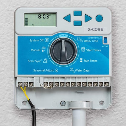 Hunter X-Core XC800i Indoor Sprinkler Timer, 8-Zone Irrigation Controller | Indoor 8-station irrigation controller with easy programming, manual controls, seasonal adjust, and standard dial operation