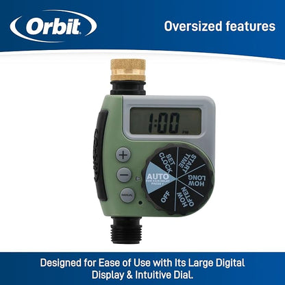 Orbit One Outlet Single-Dial Hose Faucet Timer - Easy Programmable - for Garden Watering System - LCD Hose Timer with Adjustable Watering Schedule - 62056, (Pack of 5)