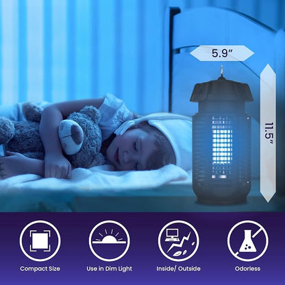 LiBa Bug Zapper Outdoor 4000V 20W, IPX4 Waterproof Insect Killer for Yard | 4000V grid, 20W brightness, IPX4 waterproof, switch control, outdoor bug zapper for backyard patio