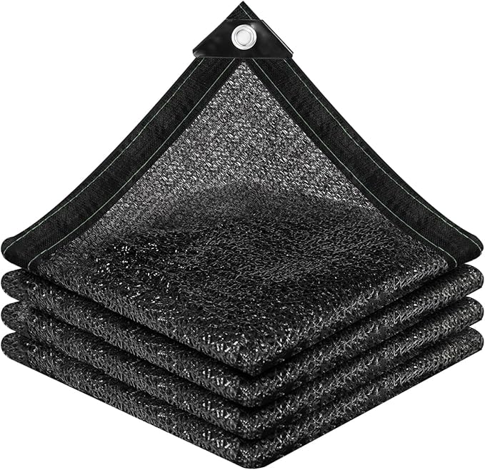 50% Sunblock Shade Cloth Net Black Resistant - 10x20 Ft Garden Shade Mesh for Plant Cover, Greenhouse, Chicken Coop, Kennels, Tomatoes Plants