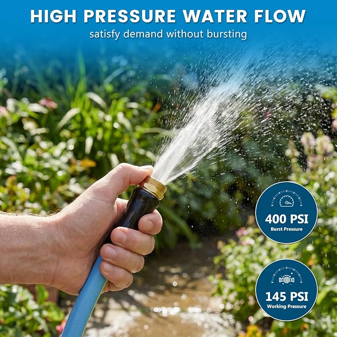 SheeChung Short Garden Hose 2FT x 5/8",Leader Hose for Hose Reel Faucet,Short Water Hose Heavy Duty,Flexible RV Rubber Hose with Male to Female Fittings,Hose Extension,3/4"Brass Fittings