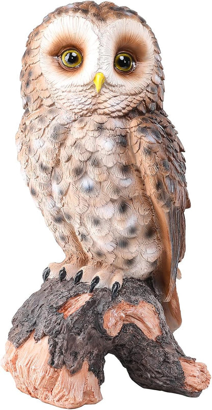 WONDER GARDEN Owl Statue Decor, Outdoor Resin Owl Figurine Sculpture for Home Outside Porch Patio Lawn Yard Decorations or Housewarming
