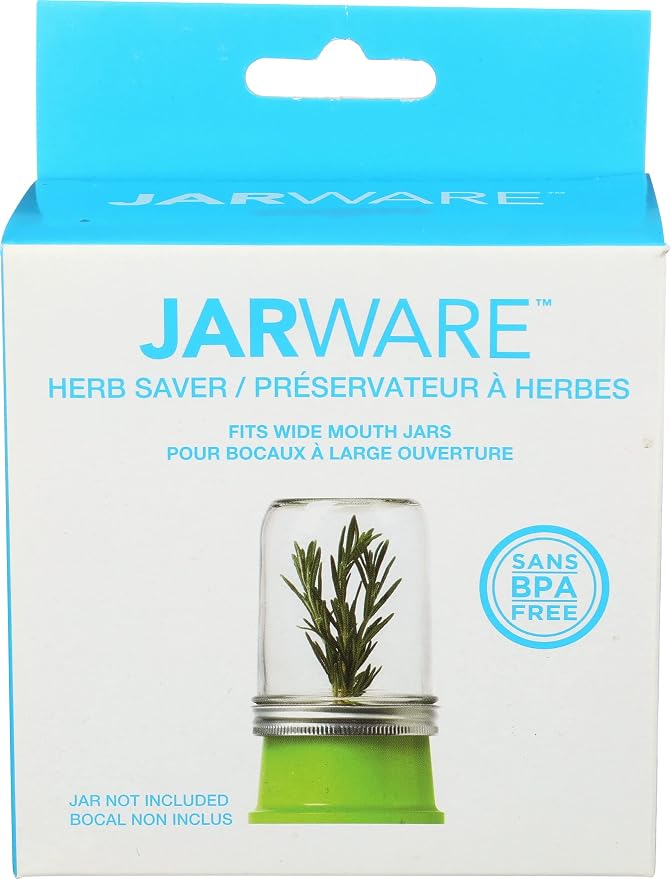 Jarware Herb Saver Lid for Wide Mouth Mason Jars, Green