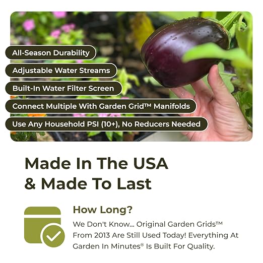 Garden Grid Watering System - 3x3 Standard | Raised Garden Bed Drip Irrigation System – But Better | Pre-Assembled, Waters Every Plant Evenly, 1-Min Setup | Square Foot Gardening | 33.5"x33.5"