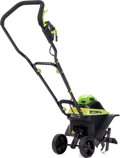 Earthwise Power Tools by ALM TC70040EW 11-Inch 40-Volt Lithium-Ion Cordless Electric Tiller/Cultivator, 4Ah Battery & Charger Included, Green