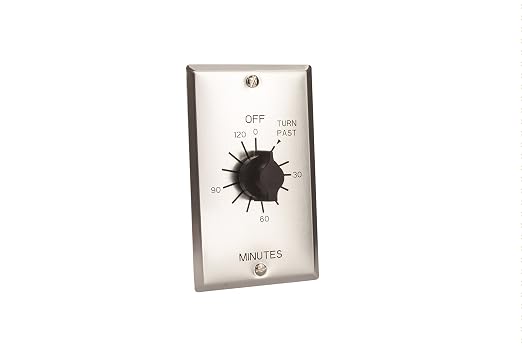 C Series Commercial Style Spring Wound Auto Off In-Wall Time Switch, 2 Hours Timer Length, SPST Switch Type