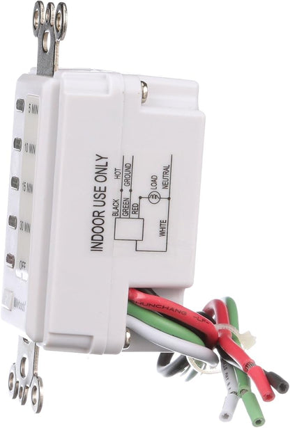 Southwire Woods in-Wall 30-Minute Decora Digital Countdown Timer - Automatic Wall Timer - Energy-Efficient Appliances Timekeeper - Easy-Install Digital Timer - Compact Design (Pack of 3)