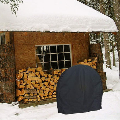 48 Inch Firewood Log Hoop Rack Cover Only Heavy Duty Outdoor | Round Ring Loop Wood Storage Holder Cover Circular with Waterproof Zipper Waterproof Black