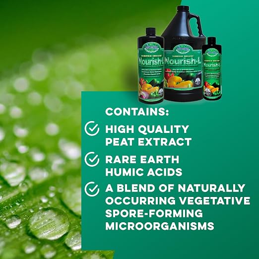 MICROBE LIFE HYDROPONICS Nourish-L Liquid Fertilizer, Stimulator to Enhance Plant Nutrient Absorption for Fruits & Vegetables, Use with Any Feeding Systems Including Hydroponics or Soil, 32 Ounces