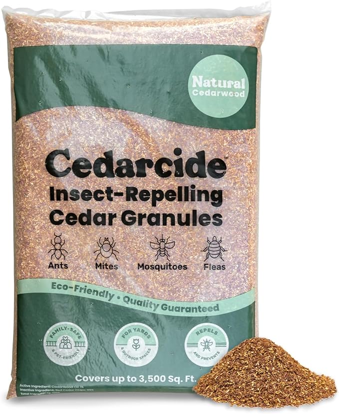 Cedarwood Lawn Patio Granules | Repels Mosquitoes, Ants, Spiders & Chiggers | Smells Great, Easy to Use | 1 Bag (8 Lbs)
