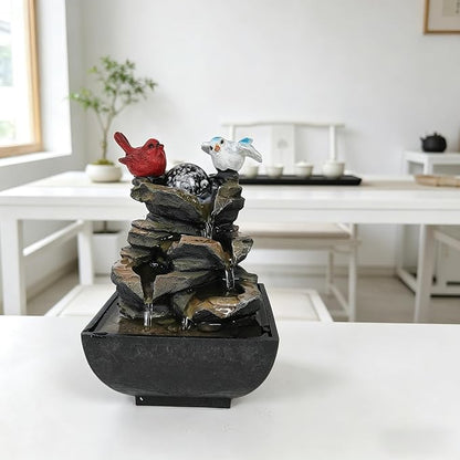 Indoor Water Fountain, Small | Desk Waterfall, Zen Tabletop Design, Home Office Decor, Mini Size