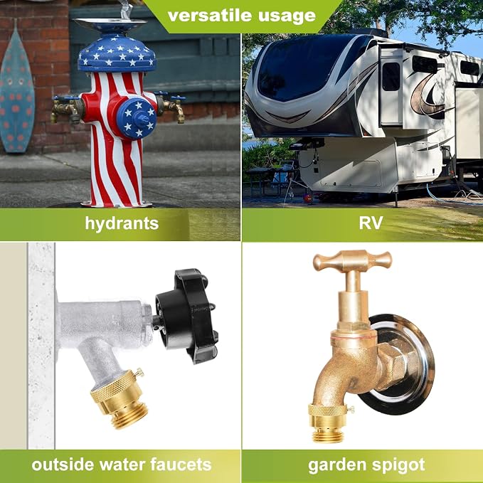 SUNGATOR 2-Pack Hose Bib Backflow Preventer, 3/4 Inch GHT Vacuum Breakers Outside Faucet, Hose Bib Anti-Siphon Valve for Outdoor Faucet, Brass 3/4'' Garden Hose Bib Anti-Backflow Preventer