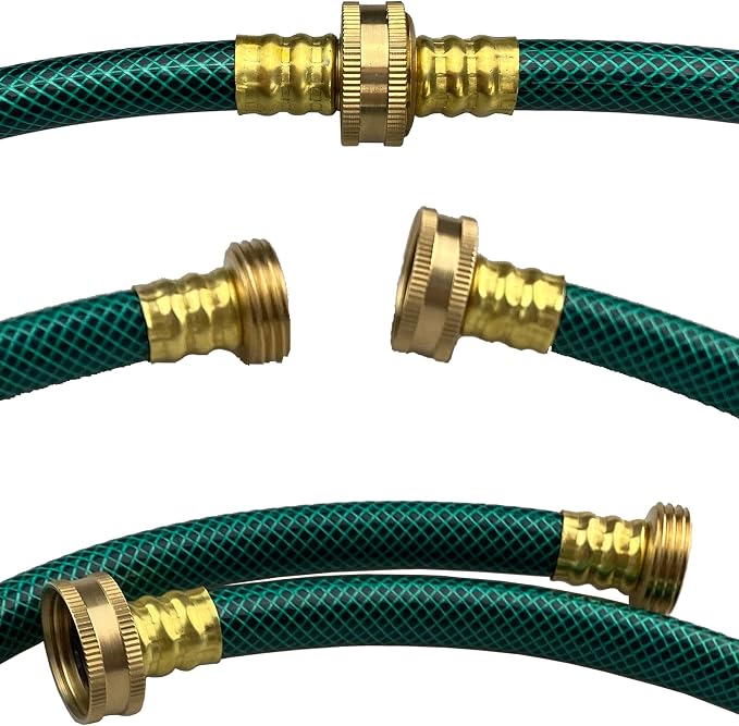 Darnassus PVC Garden Hose 1/2 Inch Green Heavy Duty Water Hose with Solid Brass Fittings,No Leaking, Flexible,for outdoors,Lawns,Patio (50 FT, Green, Brass Fittings)