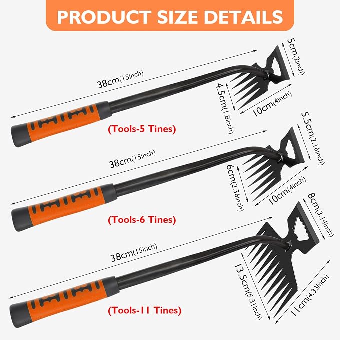 2025 New Weed Remover Tool, Multifunctional Hand Weeder Tool, Portable Garden Weeding Tools, Weeding Artifact Uprooting Weeding Tool for Yard and Garden (11 Tines)