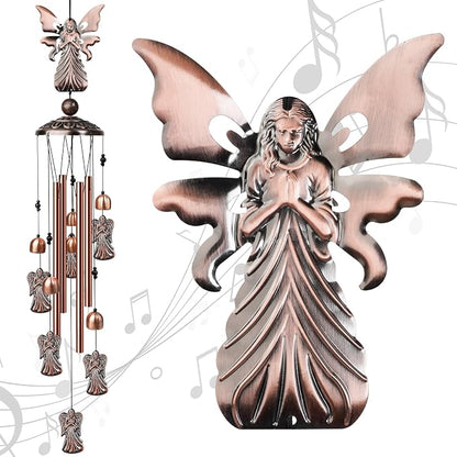 35" Angel Wind Chimes Outdoor Angel Gifts for Women/Men/Mom/Grandma Birthday Gifts Memorial Gift Metal WindChimes for Outside/Indoors, Home, Lawn, Porch, Patio, Garden Decor, Yard Decorations