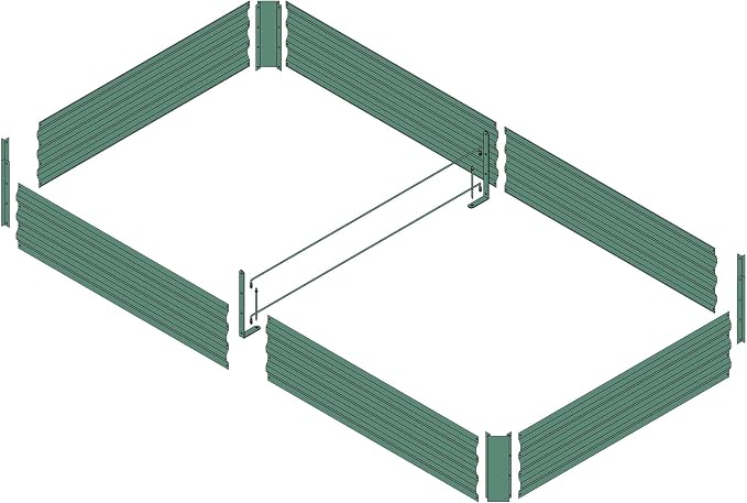 8x4x1ft Green Metal Raised Garden Bed Kit, Galvanized Outdoor Planter Box for Vegetables, Flowers, Herbs, and Succulents,240 Gallon Capacity