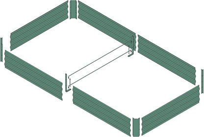 8x4x1ft Green Metal Raised Garden Bed Kit, Galvanized Outdoor Planter Box for Vegetables, Flowers, Herbs, and Succulents,240 Gallon Capacity