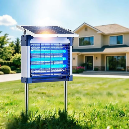 Solar Bug Zapper Outdoor (Silver Gray, 15.5in Diagonal)