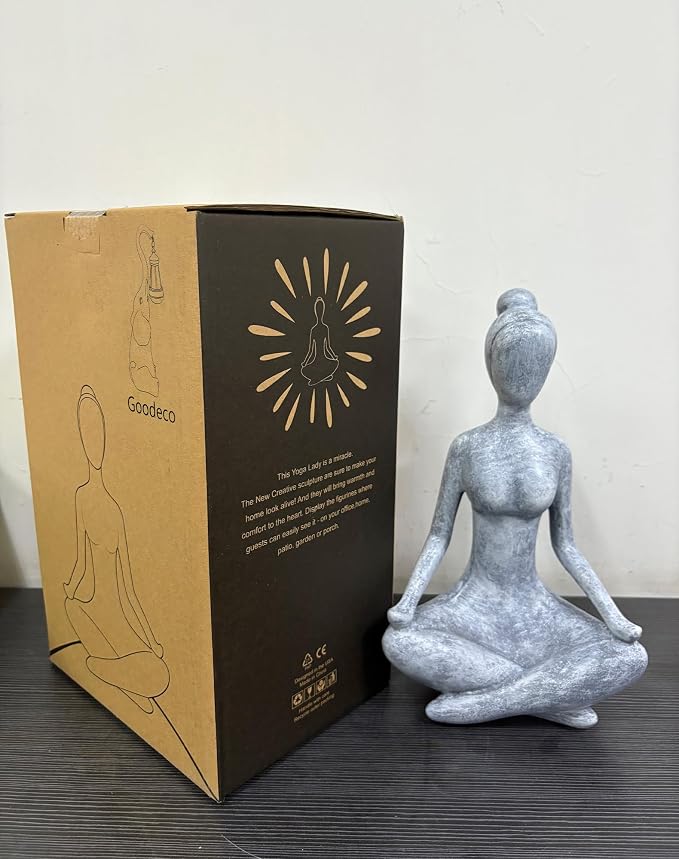 Goodeco Zen Lady Garden Outdoor Statue | 11.4inches resin collectible figurines for home decor accents & shelf decoration, great gift ideas