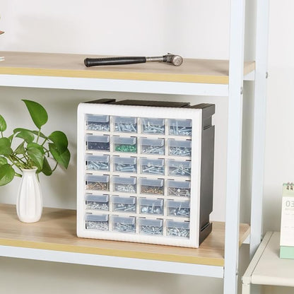 Gonice Craft Cabinet Organizer, 24 Drawer Plastic Parts Cabinet, Tool Storage Box for Screws, Nuts and Small Parts