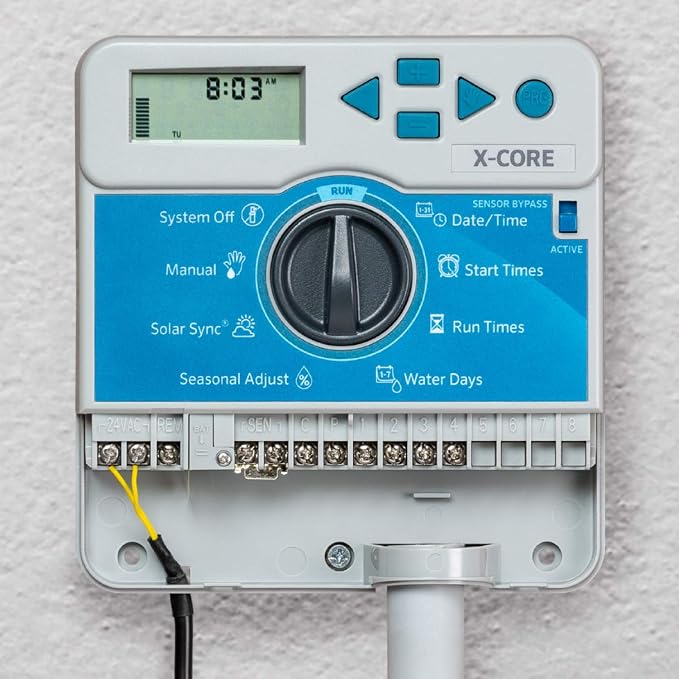 Hunter X-Core XC400i Indoor Sprinkler Timer, 4-Zone Irrigation Controller | Indoor 4-station irrigation controller with easy programming, manual controls, seasonal adjust, and standard dial operation