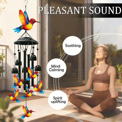 Wind Chimes for Outside Hummingbird Gifts Metal Yard Art Garden Decor Windchimes Outdoor Hummingbird Gift for Mom/Grandma-1PCS