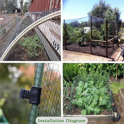 Junflying Bird Netting 15x40 Ft, 1/2" Heavy Duty Garden Protection Cover | Durable 25 GSM HDPE Netting Protects Fruit Trees, Vegetables and Blueberries From Deer, Chickens and Wildlife