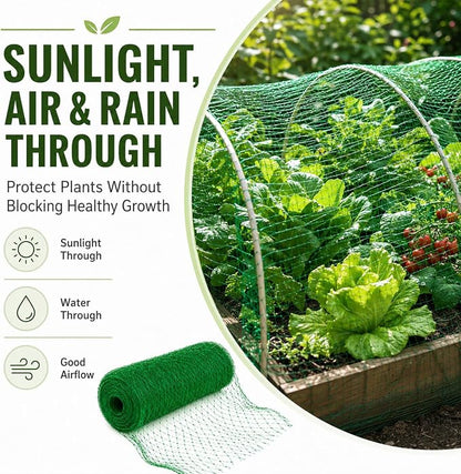 Garden Netting, 13 x 40 FT Bird Netting for Garden Plant Protection, Reusable Fine Mesh for Fruit Trees, Vegetable Plants, Blueberry Bushes, Raised Beds, Chicken Coop (13x40ft)