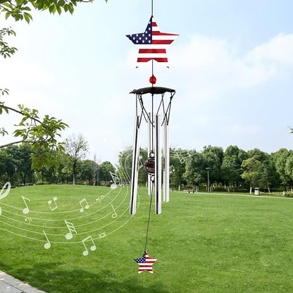 Wind Chimes for Outside 24" Wind Chime Outdoor Veteran Gifts for Home Patio Outdoor Windchimes Outdoors Small Wind Chimes for Outside -Christmas Birthday,