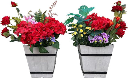 2 Pack 13 Inch Plant Pots,Indoor & Outdoor Flower Pots,Plastic Planters