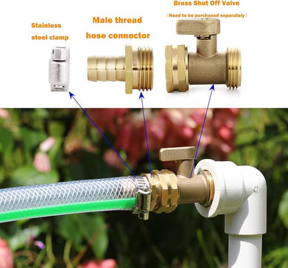 Solid Brass Garden Hose Repair Connector with Clamps Hose End Repair Kit,Fit for Male and Female Hose Fittings (5/8"-3 Set)