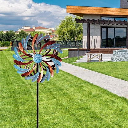 Viveta Wind Spinner for Yard and Garden, Metal Windmill Spinning | Kinetic Wind Spinners for Outside Yard Patio Lawn Decor ,13”D*57.5“H