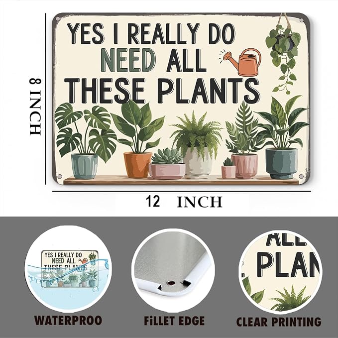 mmiishe Vintage Garden Signs Metal Wall Decor Garden Gifts for Women Men Green House Decor Metal Art for Home Gate Club Patio Porch8x12 Inch Plant Accessories Birthday Anniversary Decoration