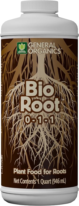General Organics BioRoot 0-1-1 Root & Plant Food – Liquid Formula for Seedlings, Cuttings, Transplants & Container Gardens – Supports Strong Root Growth, 1 Quart