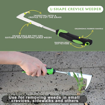 Weed Puller Tool 3pcs, 2026 New Portable Weeder Tool, Weeding Tool with Stainless Steel, Garden Tools for Plant & Weeding, Crack Weeder Tool, Weed Remover Tool for Farm & Backyard