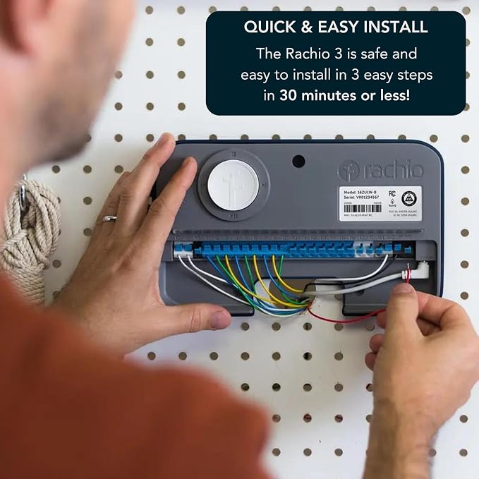 Rachio 3 Smart Bundle: Includes Rachio 3rd Generation-16 Zone Smart Sprinkler Controller (Alexa Compatible w/ Hyperlocal Weather Intelligence Plus & Rain Skip) & Rachio Weatherproof Outdoor Enclosure