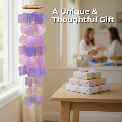 Solange & Frances Wind Chimes for Outside. Spring Decor Windchimes Outdoors Patio Decor. Unique Birthday Gifts for Women, Gifts for Mom, and Gift for Men (Purple & Pink)