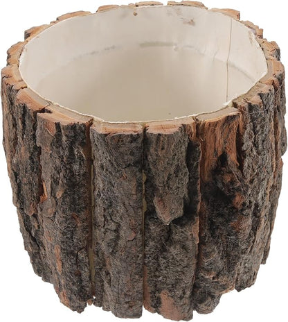 Yardwe Wooden Centerpiece for Table, Natural Tree Stump Planter 6.68 x 5.31 in, Rustic Wood Vase for Dried Flowers, Faux Plants and Home Decor