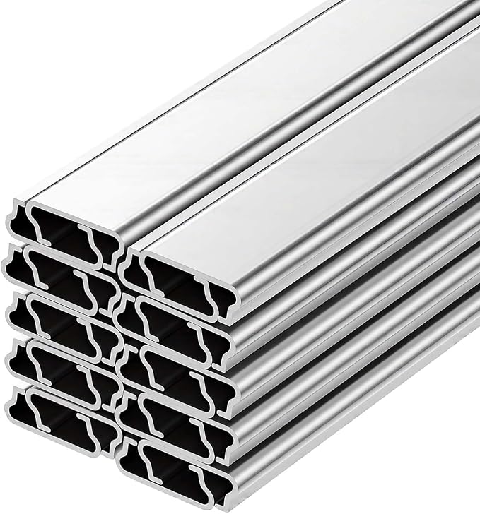 VEVOR Greenhouse Spring Wire and Lock Channel, 20 Packs 6.56 ft PVC-Coated Wiggle Wire & Aluminum Alloy Channel Bundle Kit with Included Screws, 0.05 in Thickened, Poly Film & Shade Cloth Attachments