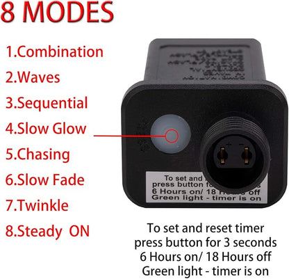 AWQ 100LED 81 FT C9 Christmas String Lights Plug in Fairy Twinkle String Lights 8 Modes Timer Function Waterproof Extendable for Indoor Outdoor Wedding Party Christmas Decoration (100, Multicolor)