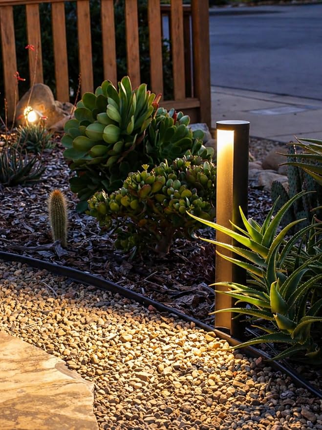 LEONLITE 12-Pack 5CCT Anti-Glare Low Voltage Landscape Lights, 12-24V AC/DC | 5W Anti-Glare LED Pathway Lights, Die-Casted Aluminum, IP65 Waterproof for Yard Walkway, 1800K/2700K/3000K/4000K/5000K, ETL
