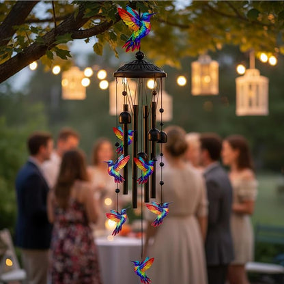 Wind Chimes for Outside, Deep Tone Memorial Windchimes for Patio Porch Balcony Garden Decor, Hummingbird Wind Chimes Housewarming Birthday Gifts for Women Grandma Sister Mother’s Day